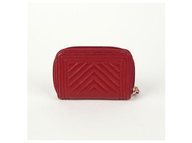 Chanel Boy Zip Kartenetui Rot - Ansicht 4