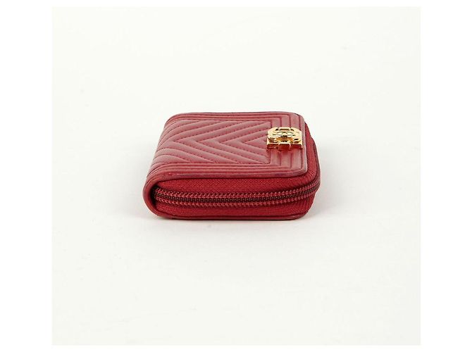 Chanel Boy Zip Kartenetui Rot - Ansicht 5