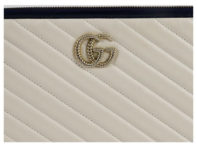 Gucci Clutch GG Marmont Bianco - vista 2