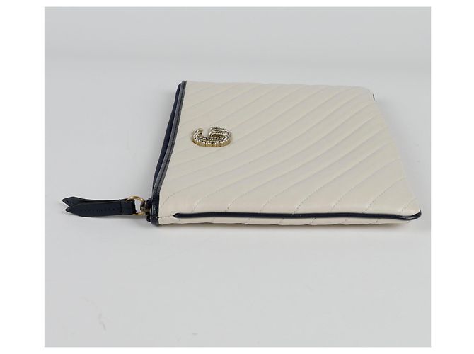 Gucci Clutch GG Marmont Bianco - vista 4