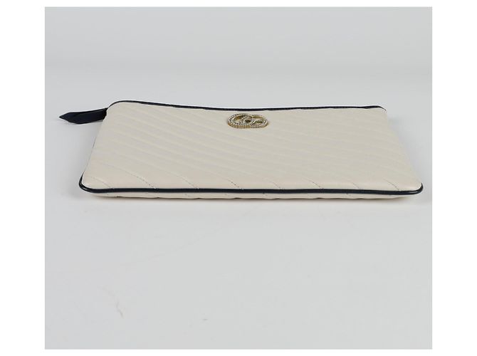 Gucci Clutch GG Marmont Bianco - vista 5