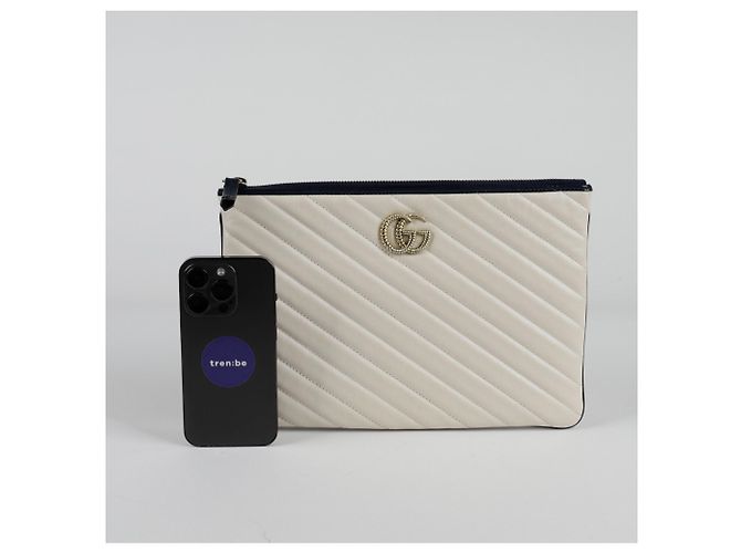 Gucci Clutch GG Marmont Bianco - vista 7