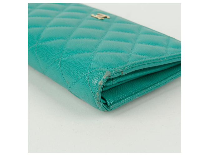 Chanel Cartera Larga Clásica Timeless de Caviar Azul - vista 10
