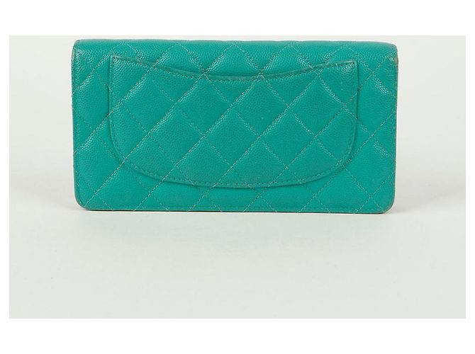 Chanel Cartera Larga Clásica Timeless de Caviar Azul - vista 3