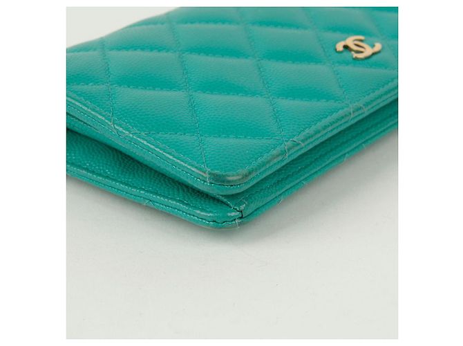Chanel Cartera Larga Clásica Timeless de Caviar Azul - vista 8