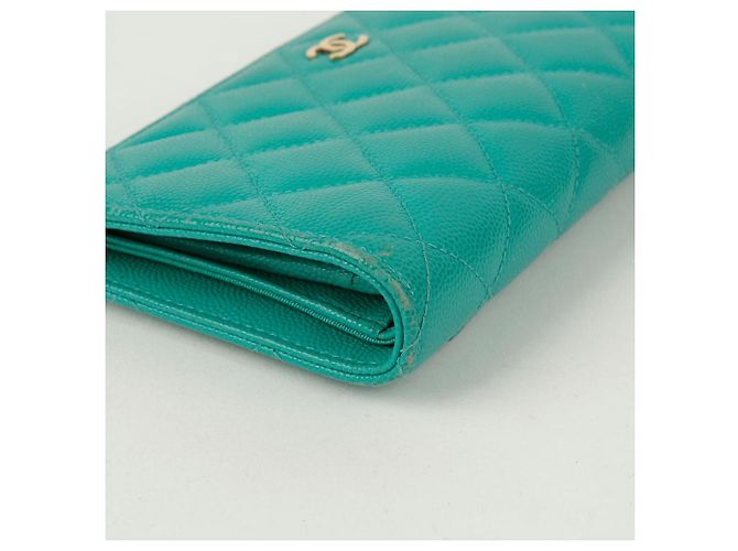 Chanel Cartera Larga Clásica Timeless de Caviar Azul - vista 9