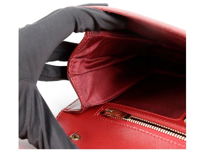 Salvatore Ferragamo Borsa a tracolla incrociata Vara Genie Chain Rosso - vista 10