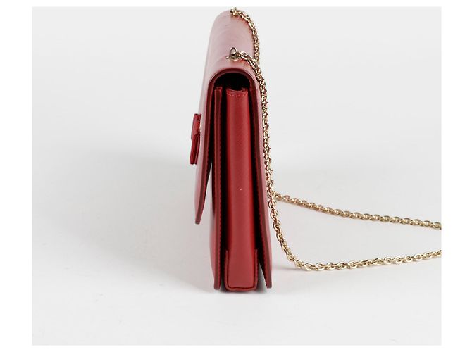 Salvatore Ferragamo Borsa a tracolla incrociata Vara Genie Chain Rosso - vista 3