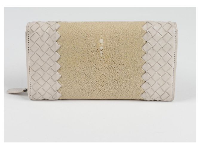 Bottega Veneta Portafoglio lungo con zip Around Bianco - vista 3