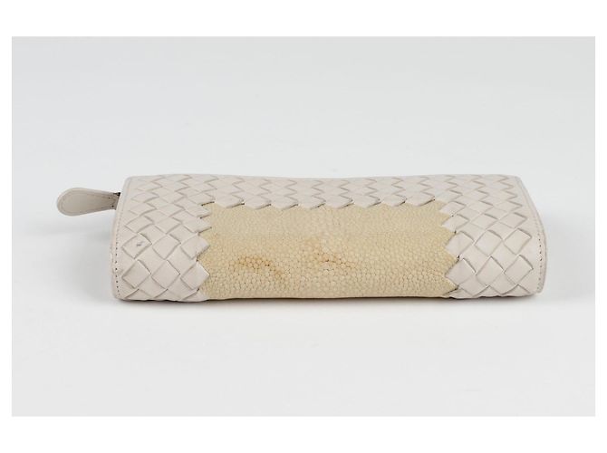 Bottega Veneta Portafoglio lungo con zip Around Bianco - vista 4