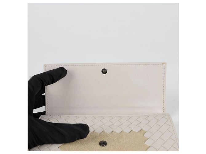 Bottega Veneta Portafoglio lungo con zip Around Bianco - vista 8