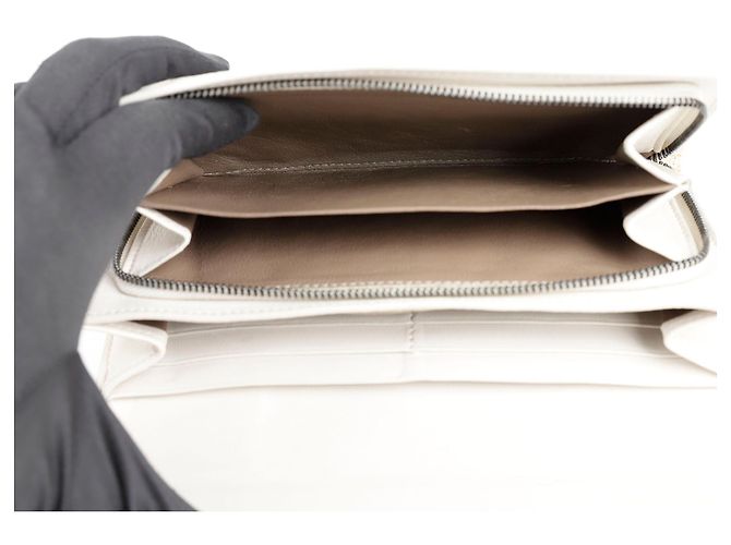 Bottega Veneta Portafoglio lungo con zip Around Bianco - vista 9