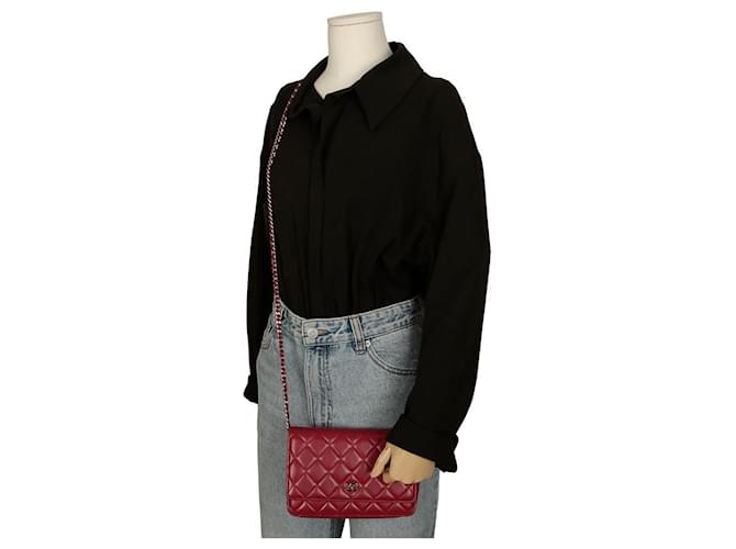 Chanel Borsa a tracolla WOC classica Rosso - vista 14