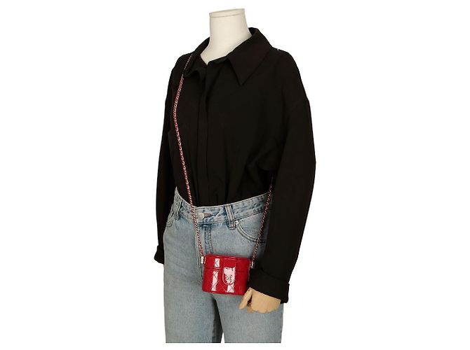 Chanel Mini bolsa de cosméticos cruzada Roja - vista 12