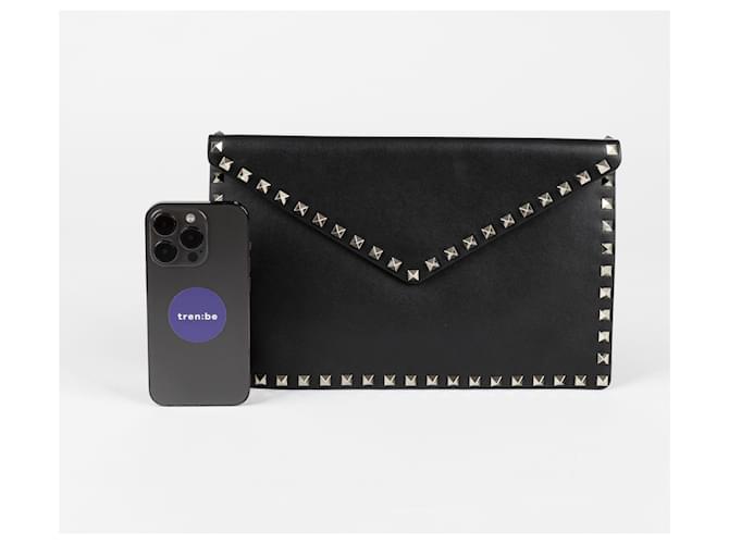 Valentino Clutch Envelope Rockstud Nero - vista 8