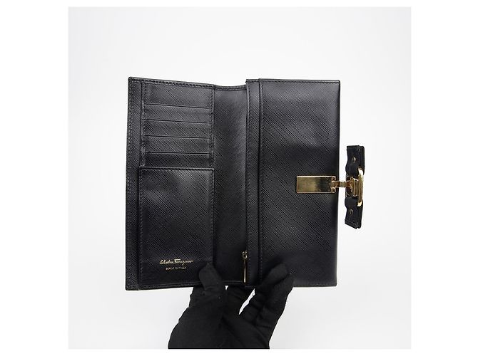 Salvatore Ferragamo Bar Long Wallet mit Klappe Schwarz - Ansicht 6