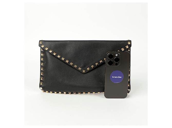 Valentino Borsa Clutch Envelope Rockstud Nero - vista 10