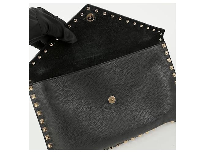 Valentino Borsa Clutch Envelope Rockstud Nero - vista 11