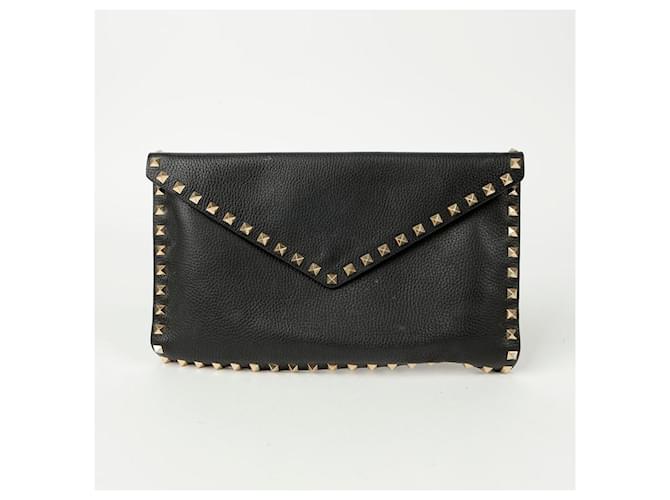 Valentino Borsa Clutch Envelope Rockstud Nero - vista 2