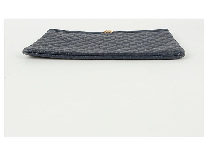 Chanel Clutch Grande Caviar Boy Blu - vista 6