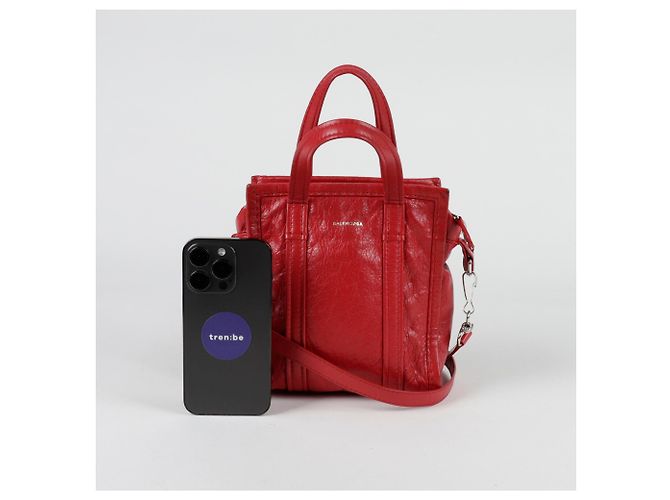 Balenciaga Borsa a spalla Bazaar XXS Rosso - vista 7
