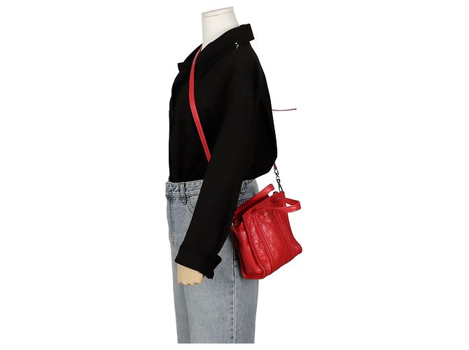 Balenciaga Borsa a spalla Bazaar XXS Rosso - vista 9