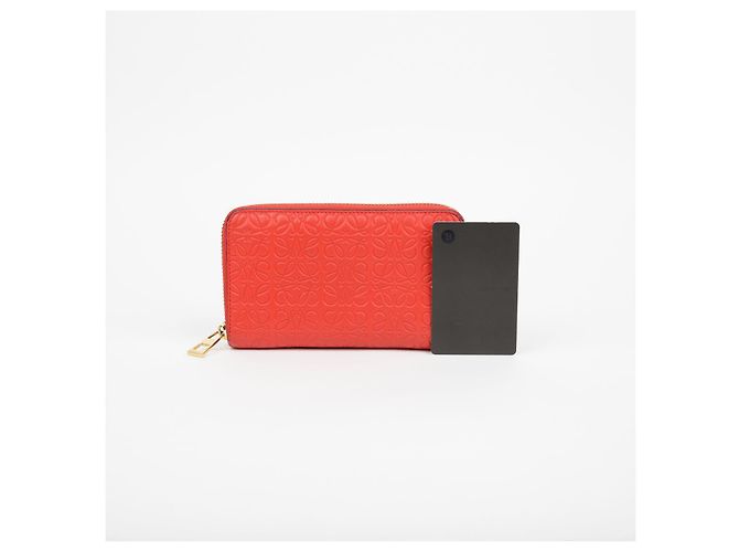 Loewe Portafoglio rotondo con zip Anagram Rosso - vista 10