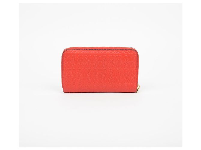 Loewe Portafoglio rotondo con zip Anagram Rosso - vista 3