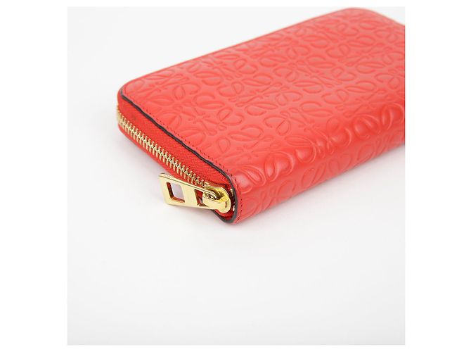 Loewe Portafoglio rotondo con zip Anagram Rosso - vista 6