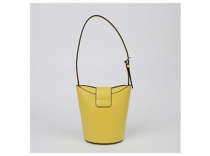 Salvatore Ferragamo Borsa a Spalla Tripolio Bucket Giallo - vista 4