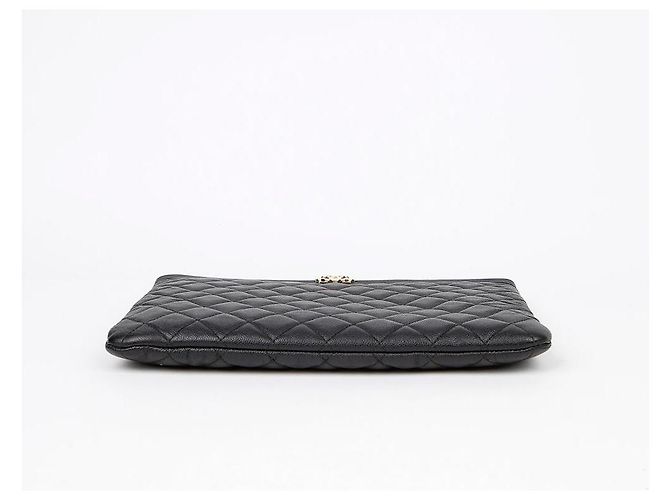 Chanel Clutch Medio in Pelle Caviar Boy Nero - vista 6