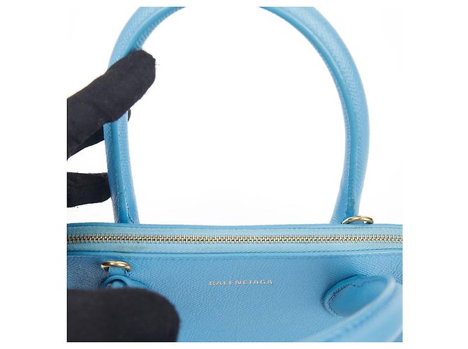 Balenciaga Borsa a Spalla Bill Small Tote Blu - vista 11