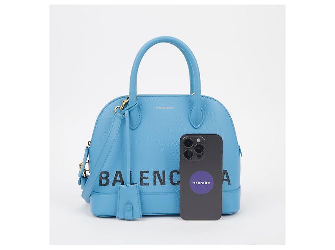 Balenciaga Borsa a Spalla Bill Small Tote Blu - vista 13