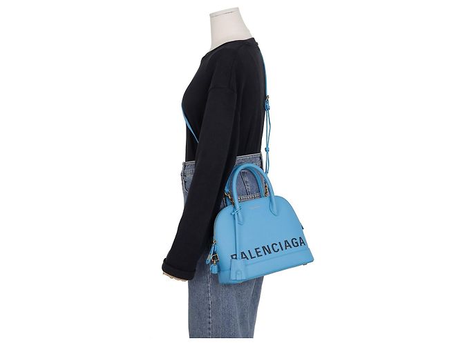 Balenciaga Borsa a Spalla Bill Small Tote Blu - vista 15