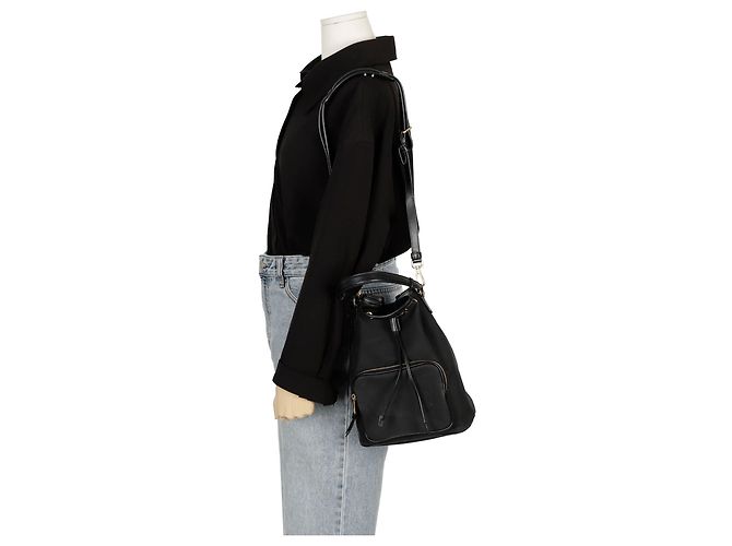 Prada Große Schultertasche Duet Bucket Schwarz - Ansicht 15