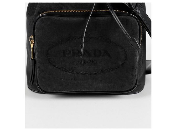 Prada Große Schultertasche Duet Bucket Schwarz - Ansicht 2