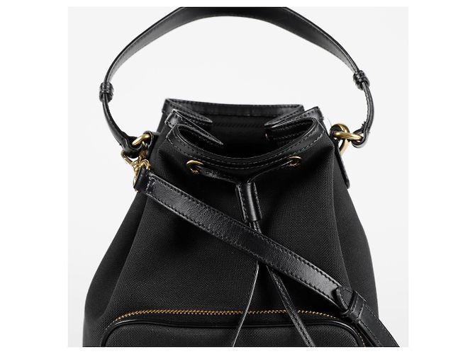 Prada Große Schultertasche Duet Bucket Schwarz - Ansicht 3