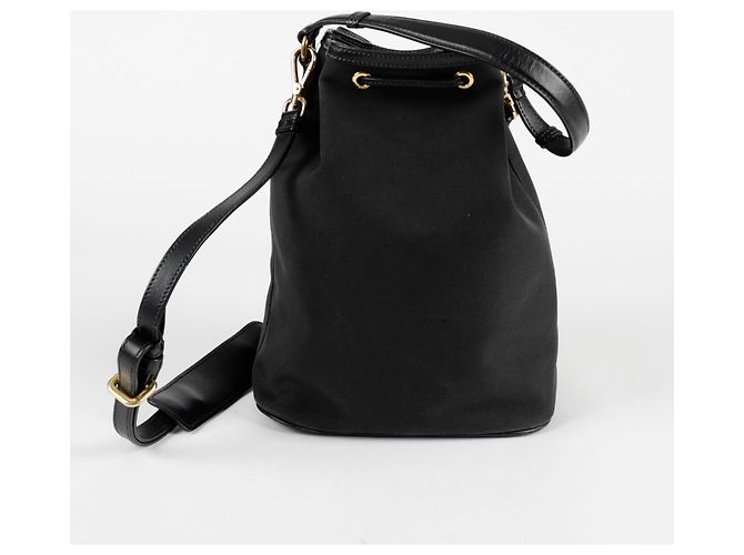 Prada Große Schultertasche Duet Bucket Schwarz - Ansicht 7