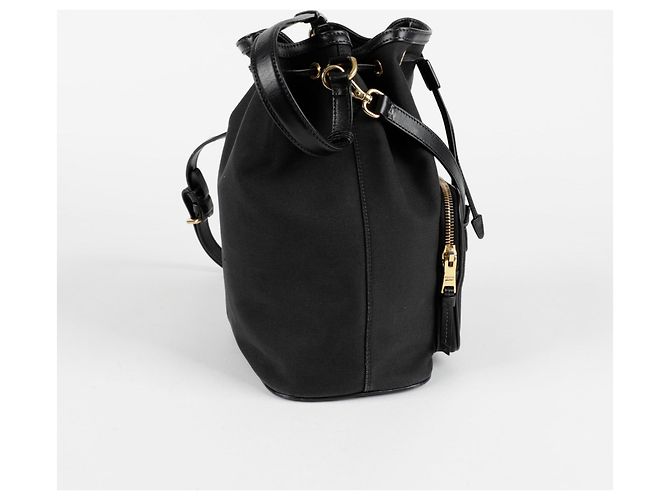 Prada Große Schultertasche Duet Bucket Schwarz - Ansicht 9