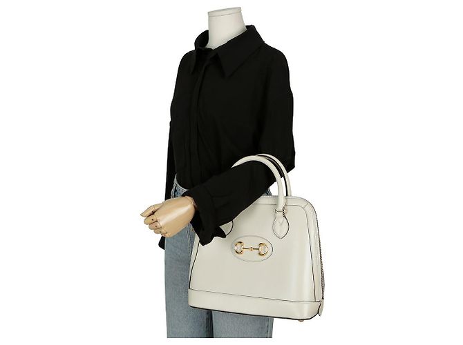 Gucci Medium Tote Bag mit Horsebit Weiß - Ansicht 16