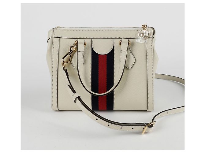 Gucci Borsa a Spalla Ophidia Small Tote Bianco - vista 4