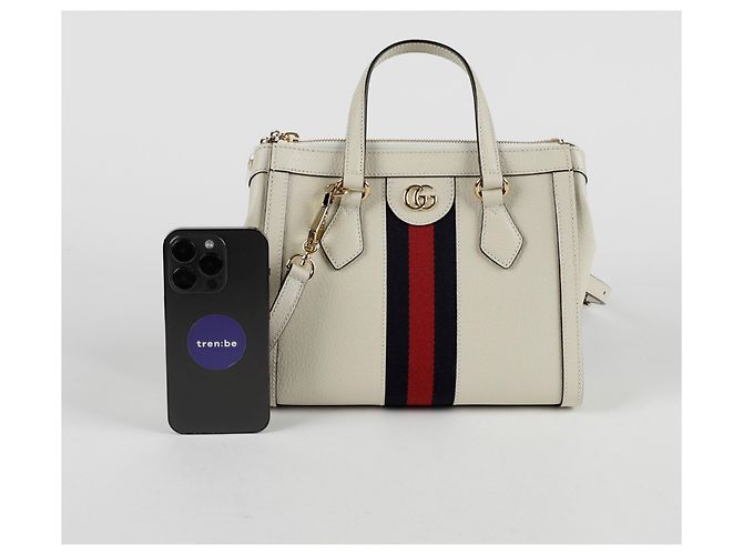 Gucci Borsa a Spalla Ophidia Small Tote Bianco - vista 7