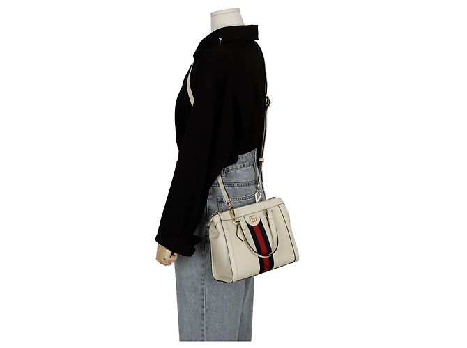 Gucci Borsa a Spalla Ophidia Small Tote Bianco - vista 9