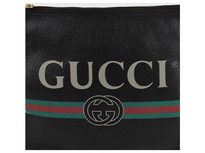 Gucci Clutch portafoglio con stampa logo Nero - vista 2