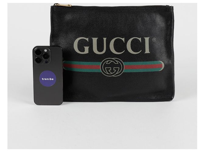 Gucci Clutch portafoglio con stampa logo Nero - vista 8