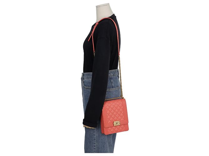 Chanel Borsa a tracolla Boy North South con pattina Bianco - vista 13