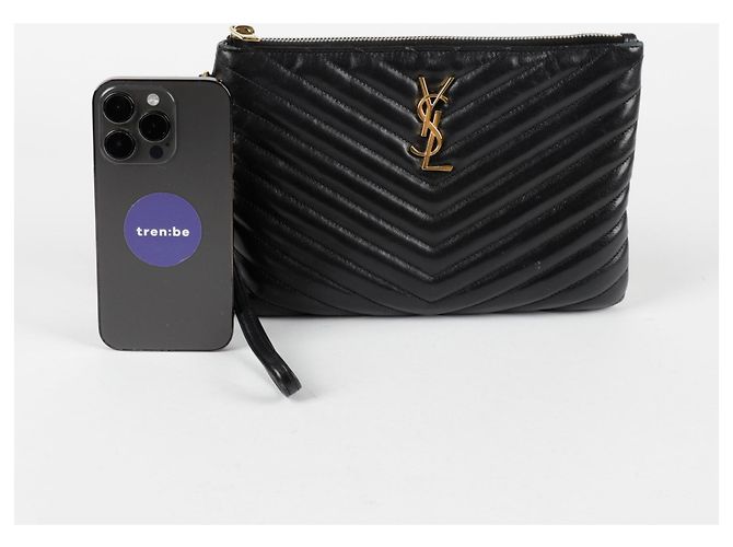 Saint Laurent Clutch Monogram Negro - vista 15
