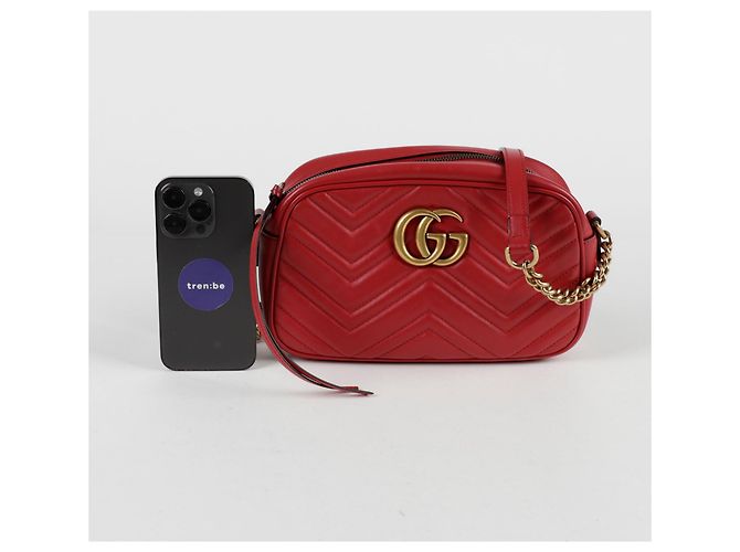 Gucci Borsa a Spalla GG Marmont Small Rosso - vista 10