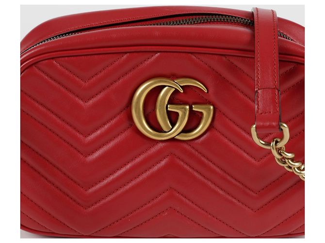 Gucci Borsa a Spalla GG Marmont Small Rosso - vista 2