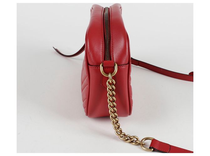 Gucci Borsa a Spalla GG Marmont Small Rosso - vista 3
